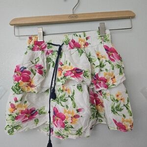 HOLLISTER MINI SKIRT Ruffles Floral White Size XS